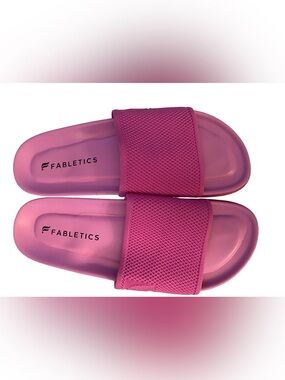 Fabletics Bright Pink Mesh Strap Slide Sandals